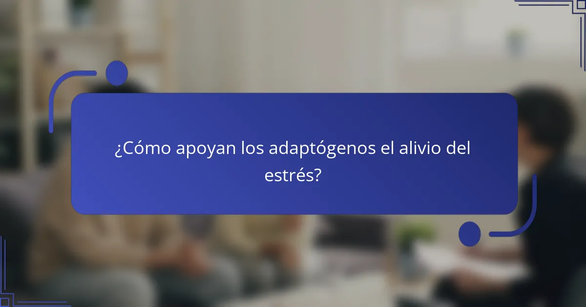 ¿Cómo apoyan los adaptógenos el alivio del estrés?
