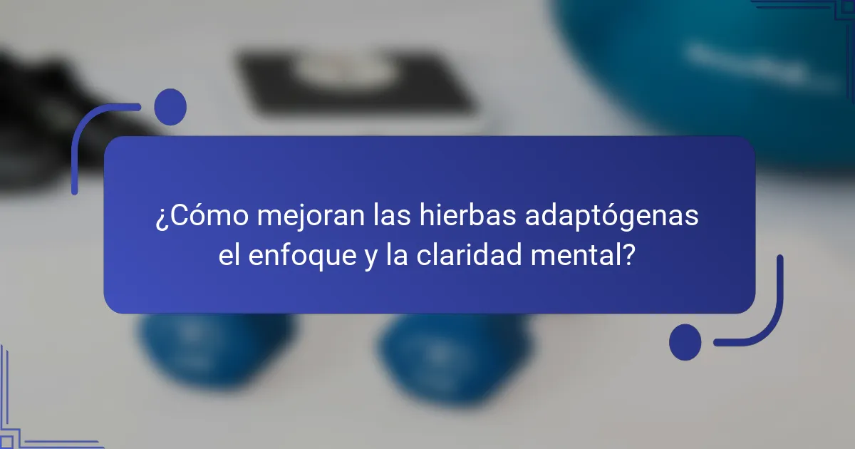 ¿Cómo mejoran las hierbas adaptógenas el enfoque y la claridad mental?