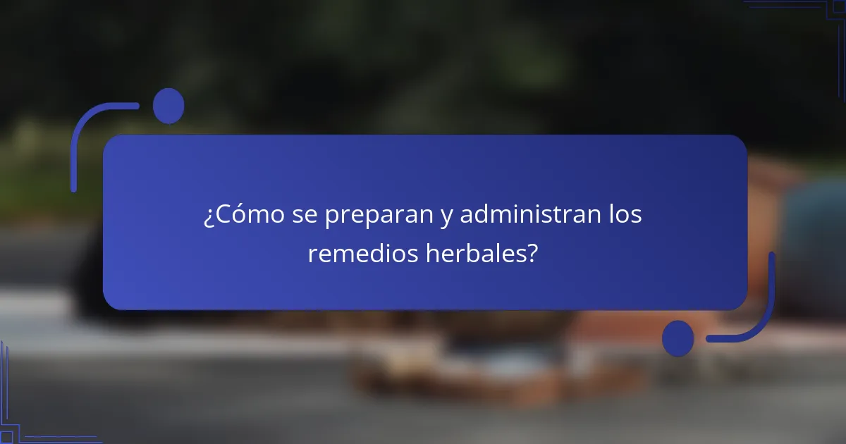 ¿Cómo se preparan y administran los remedios herbales?