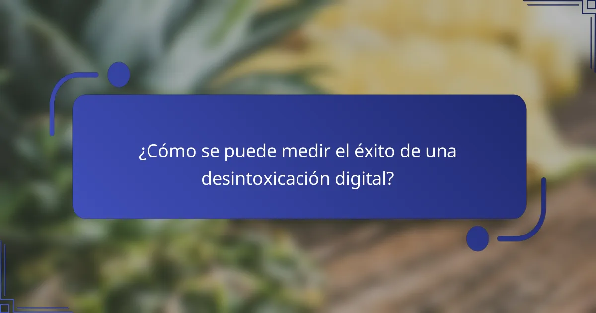 ¿Cómo se puede medir el éxito de una desintoxicación digital?