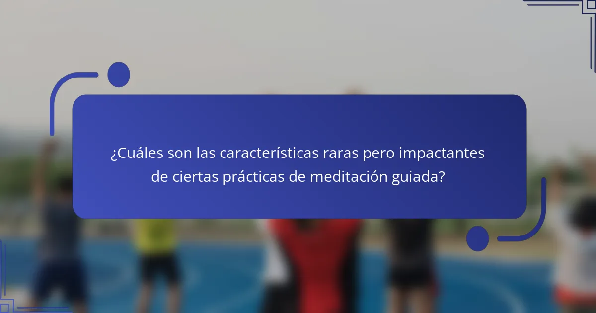 ¿Cuáles son las características raras pero impactantes de ciertas prácticas de meditación guiada?