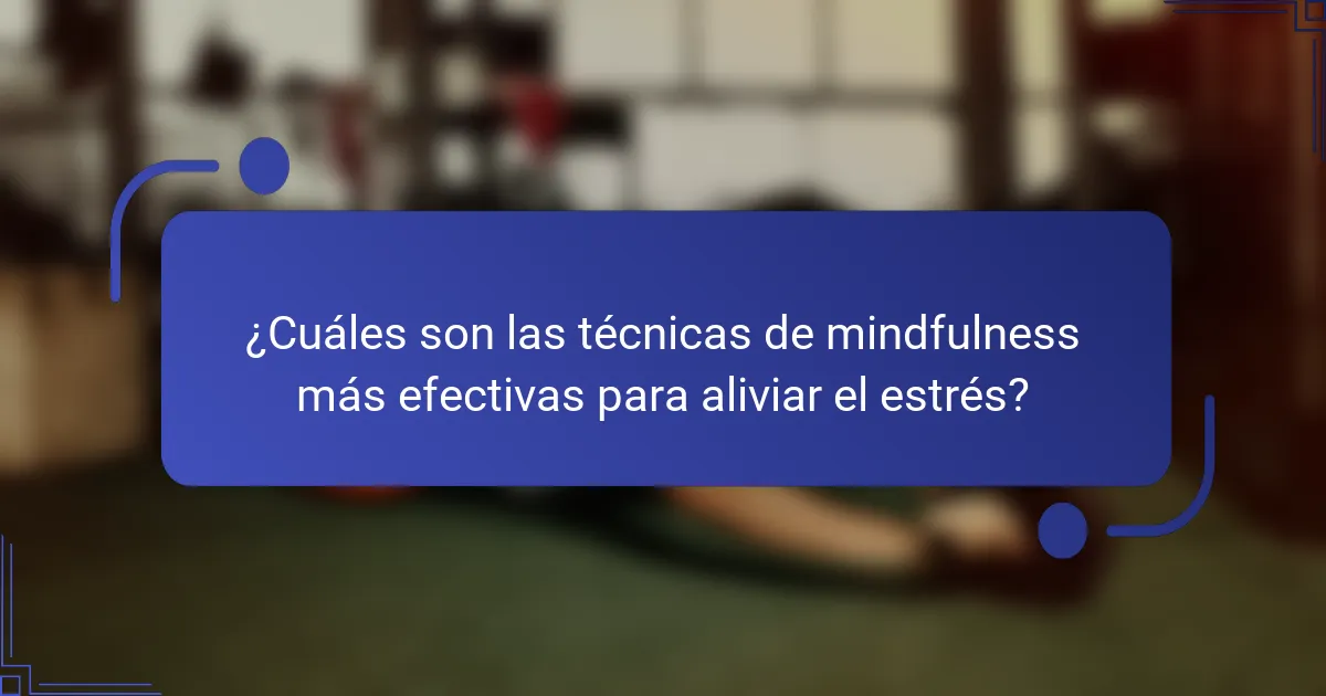 ¿Cuáles son las técnicas de mindfulness más efectivas para aliviar el estrés?