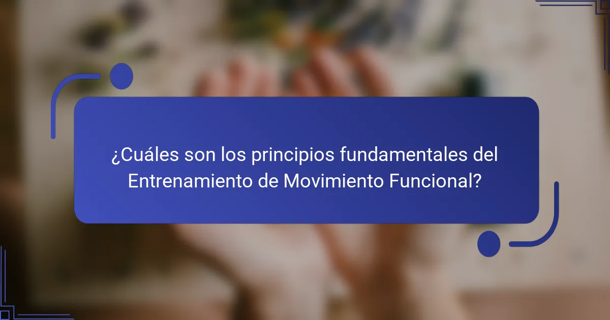 ¿Cuáles son los principios fundamentales del Entrenamiento de Movimiento Funcional?