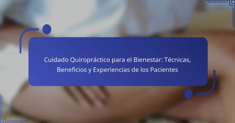 Cuidado Quiropráctico para el Bienestar: Técnicas, Beneficios y Experiencias de los Pacientes