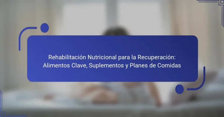 Rehabilitación Nutricional para la Recuperación: Alimentos Clave, Suplementos y Planes de Comidas