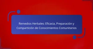 Remedios Herbales: Eficacia, Preparación y Compartición de Conocimientos Comunitarios