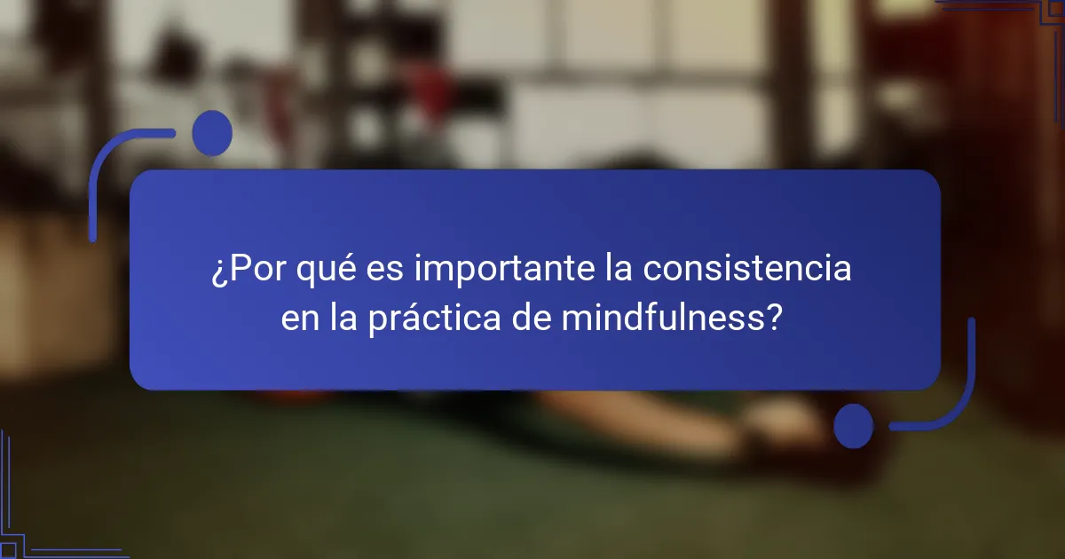 ¿Por qué es importante la consistencia en la práctica de mindfulness?