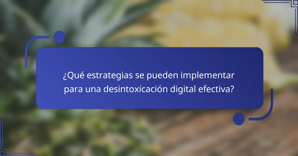 ¿Qué Estrategias se Pueden Implementar para una Desintoxicación Digital Efectiva?
